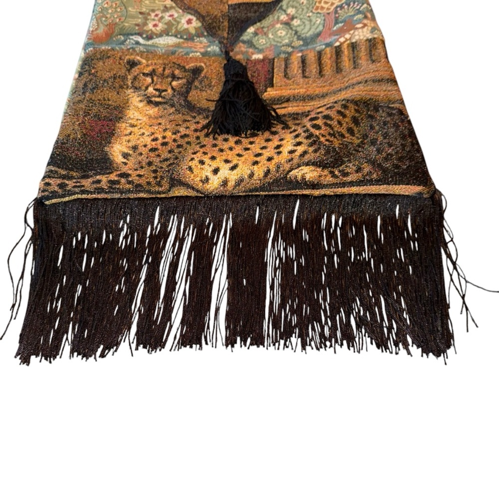 Upcycled Boho Fringe Crossbody Shoulder Bag Cheetah Handmade Reworked Crossbody - Picture 3 of 8
